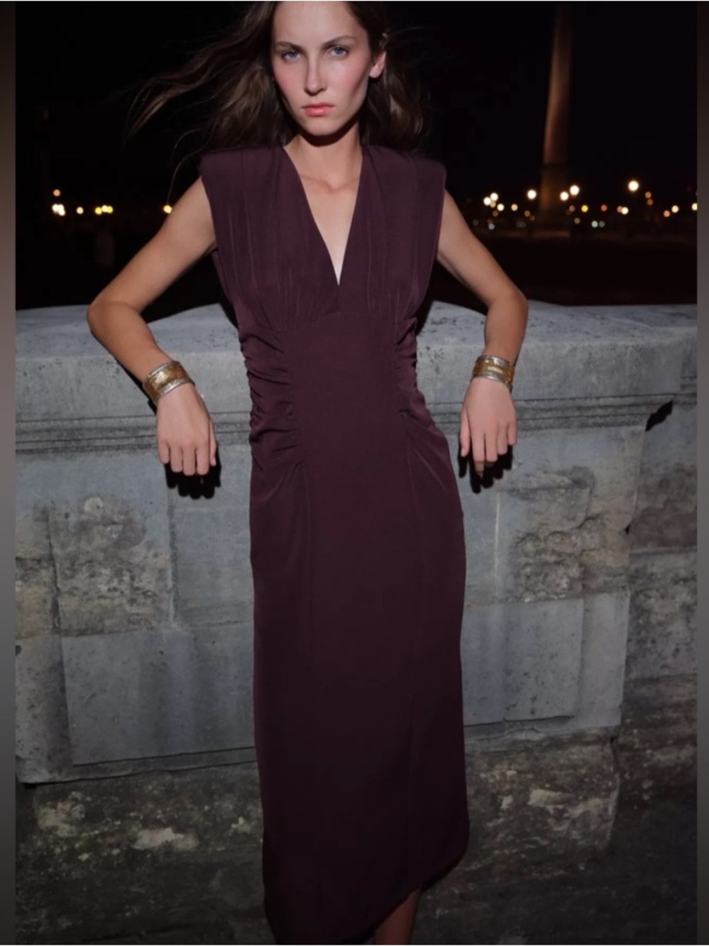 ZARA DRAPED MIDI DRESS